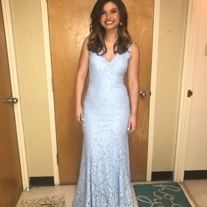Blue Lace Formal Dress